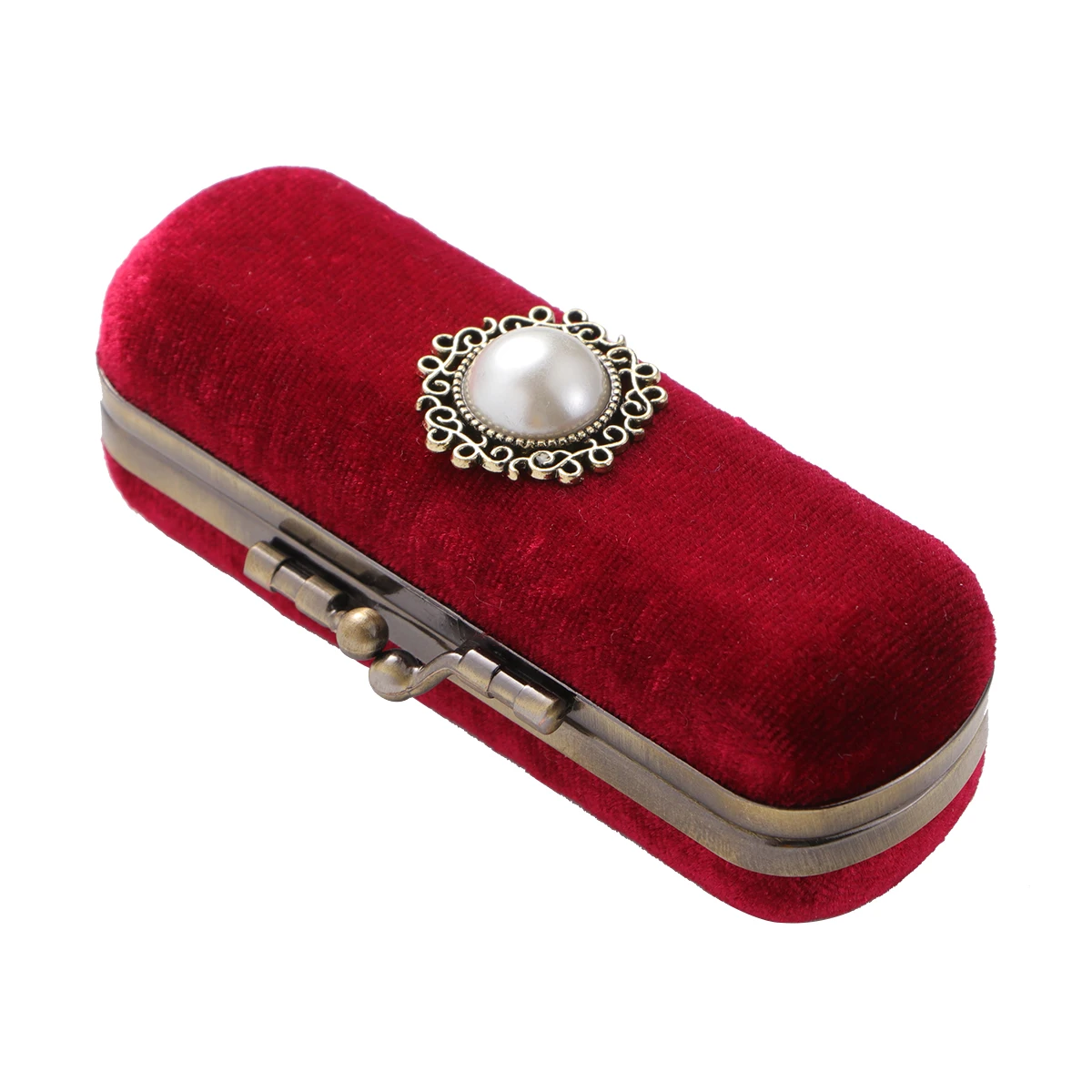 

Velvet Lipstick Organizer Gloss Bag Small Case Makeup Lipstick Holder Purse Size Holder Vintage Travel Friendly Lip Balm Storage