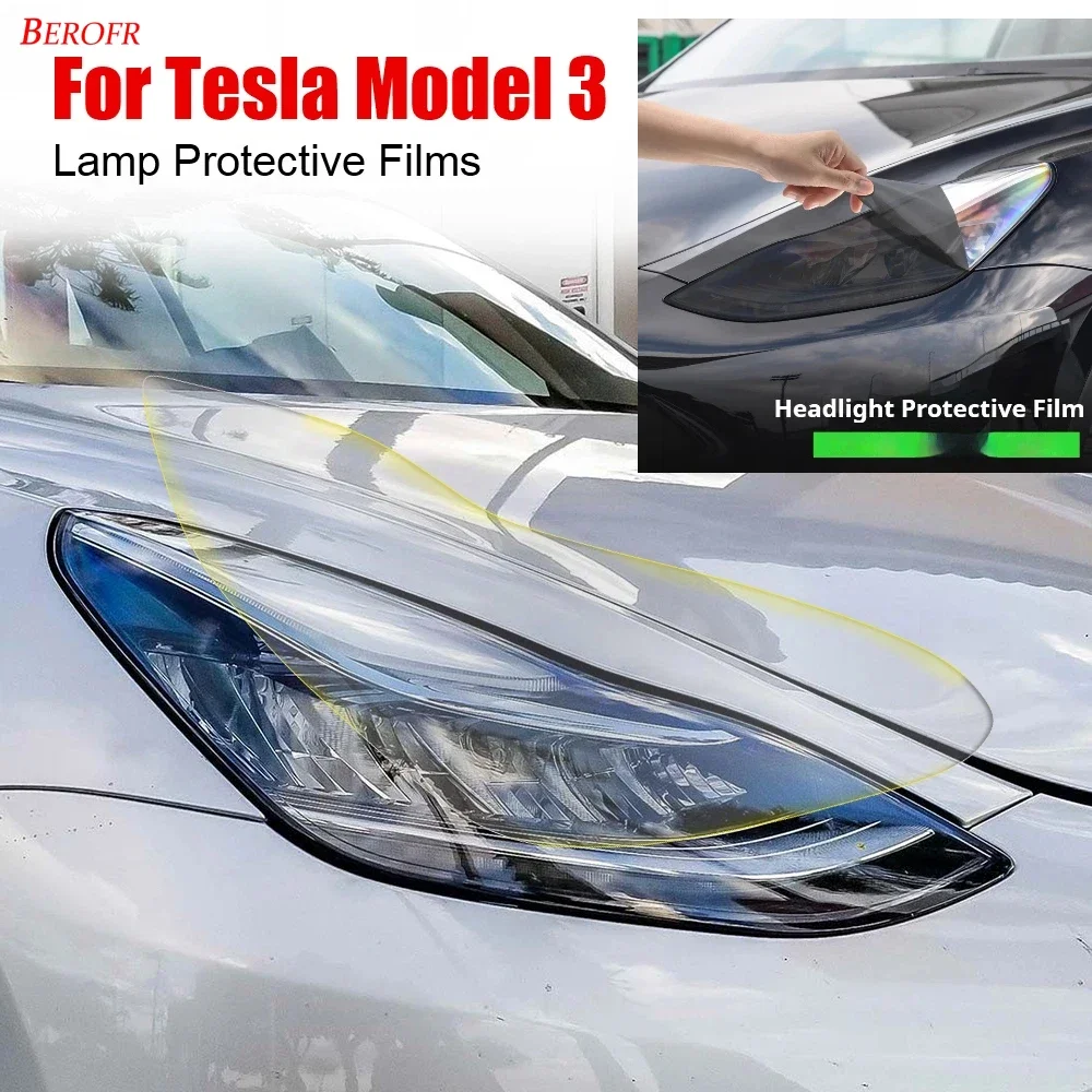 

TPU Protective Films For Tesla Model 3 Car Headlights Taillights Protector Clear Stickers Lamp Covers Modification