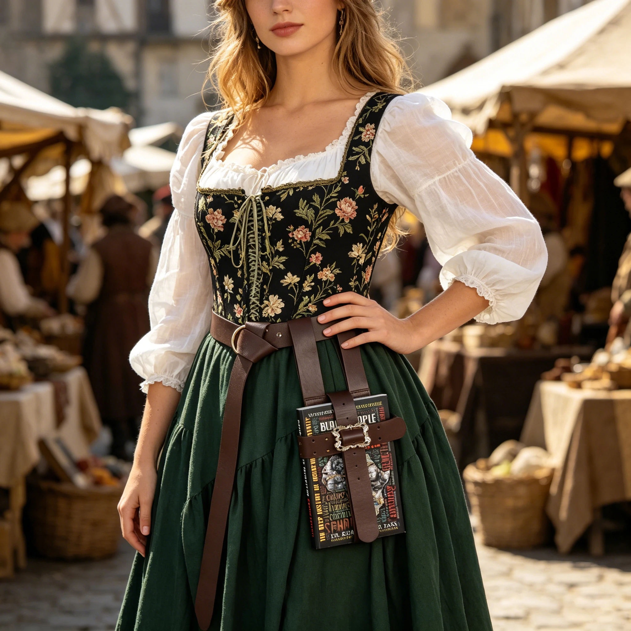 

2PCS Vintage Medieval PU Belt & Book Pouch Set, Unisex Distressed Waist Accessories, Ideal for Halloween, Stage Performance & Re