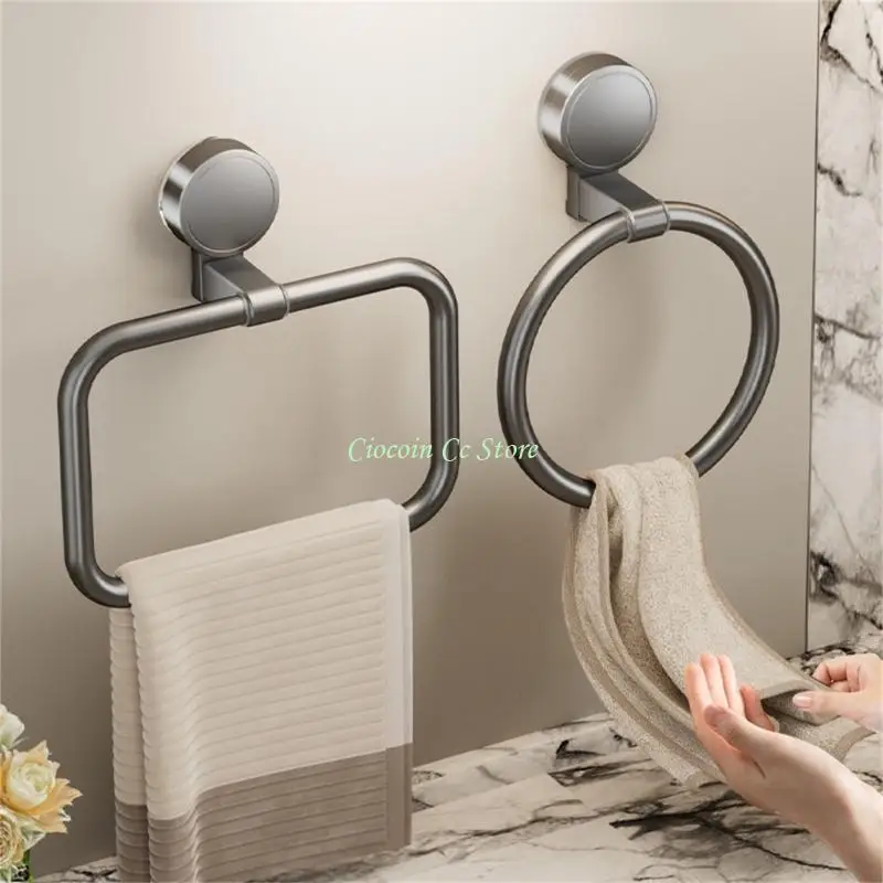 

X90F Contemporary Aluminum Alloy Towel Rings Wall Mount No Damage Installation Home Use