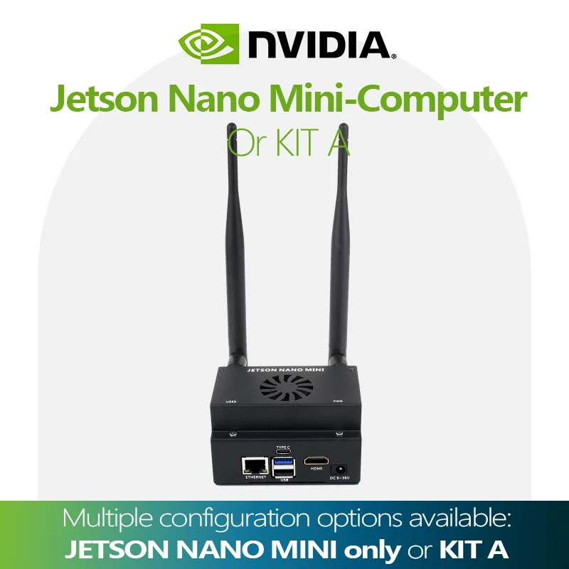 Mini-Computer Based on Jetson Nano Module, Multiple Interfaces, Supports WiFi/4G Module Installation, Metal Case