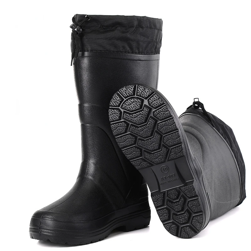 2025 nouveaux hommes bottes de pluie de haute qualité EVA bottes de pluie antidérapantes plate-forme hommes bottes de neige hiver chaud chaussures imperméables hommes chaussures de travail