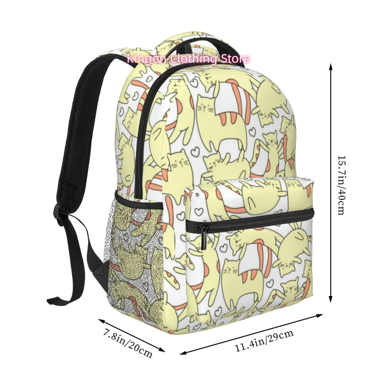 Pale Yellow Line Art Cat Print Travel Hiking Backpacks, Ideal for Ipads And Laptops, Comfortable and Lightweight, Suitable for B