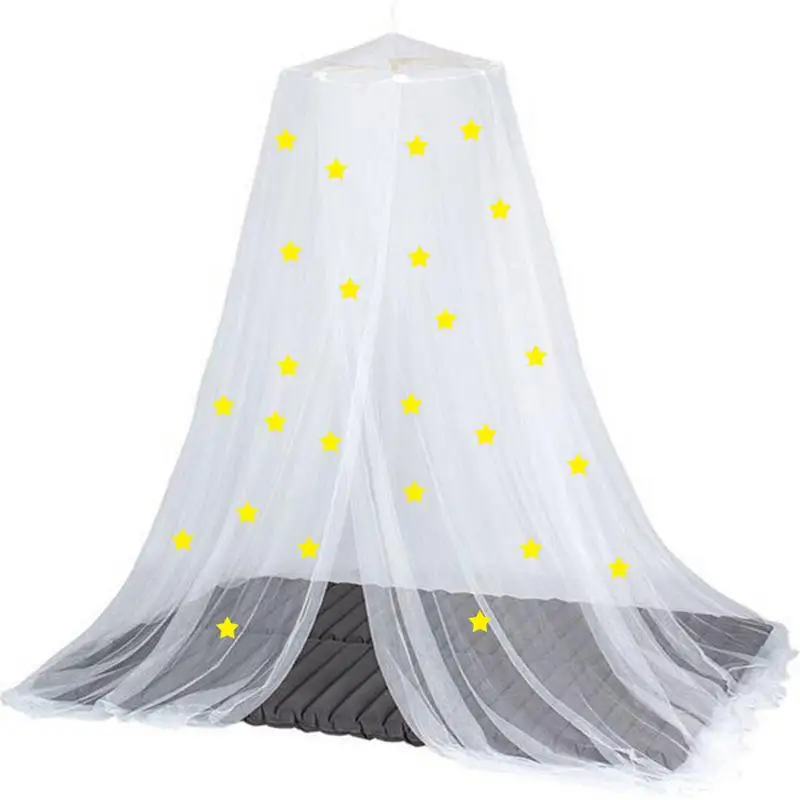 Bed Canopy Glow-in-the-Dark Star Bed Canopy Easy Assembly Polyester Mesh Fabric Hanging Decor For Baby Crib Kid And Toddler Bed