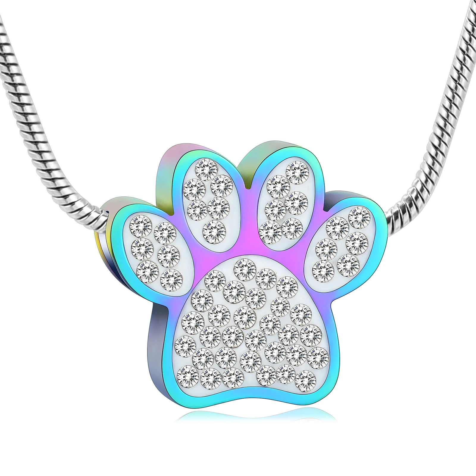 

Customize Urn Necklace Gradient Paw Pendant For Dog Human Ashes Holder Funeral Gift for Women Special Keepsake Jewelry