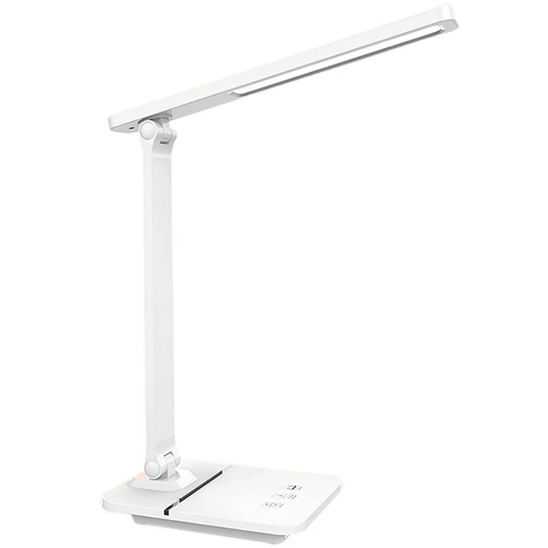 

New LED Desk Lamp, 14W Eye-Caring Table Lamp With Phone Stand, 3 Color Modes With 800 Lumens Stepless Dimming, Press Control