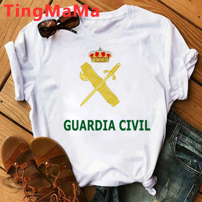 Spanish Espanola Guardia Civil T Shirt Men Hip Hop Funny Cartoon Summer Tops T-shirt Unisex Streetwear Tshirt Male