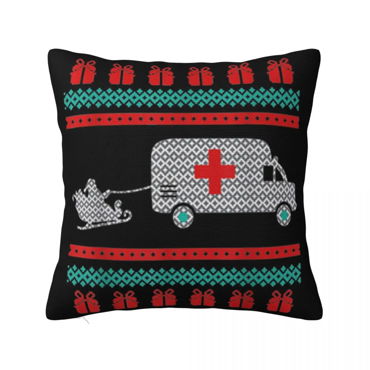 Top Christmas Ugly Ambulance Emergency Emt Santa 3D Colour Latest Beautiful Brand New Adults Pillow Case