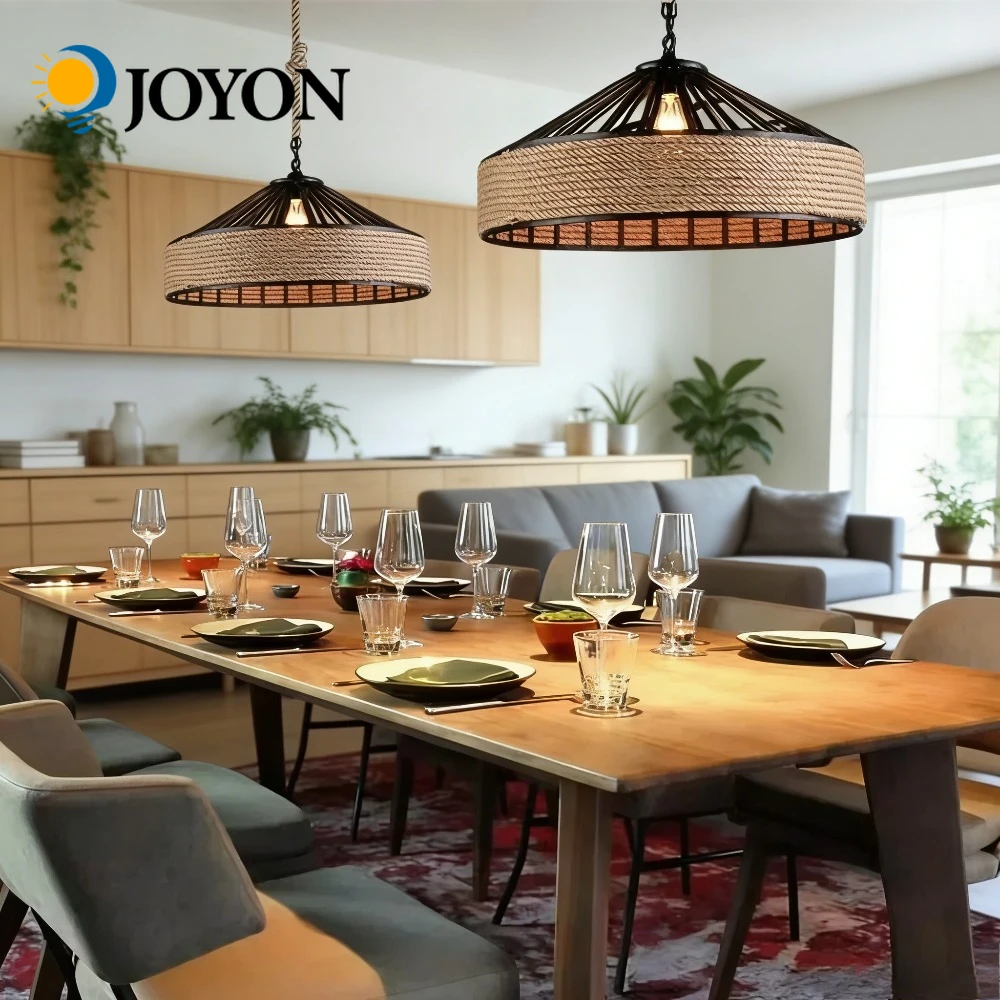 

JOYINLED скандинавская винтажная люстра, промышленная деревенская кухня, бар, декор для столовой, регулируемое креативное верхнее освещение, радость