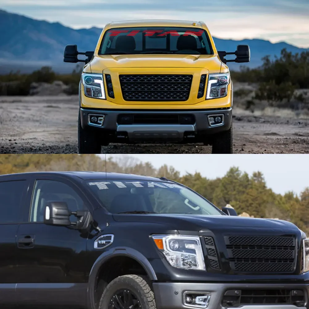 ملصقات الزجاج الأمامي لاقط ، رسومات شاحنة ، أغطية مخصصة ، غشاء فينيل للسيارة ، شارات ديكور ، إكسسوارات سيارات لنيسان تيتان #4