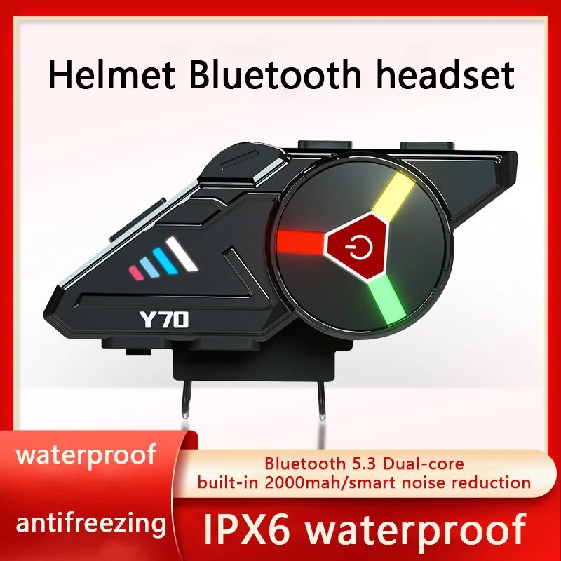 Y70 Motorcycle Blue-tooth Helmet Headset Wireless Hands-free call Kit Stereo Anti-interference Waterproof Music Speaker Player