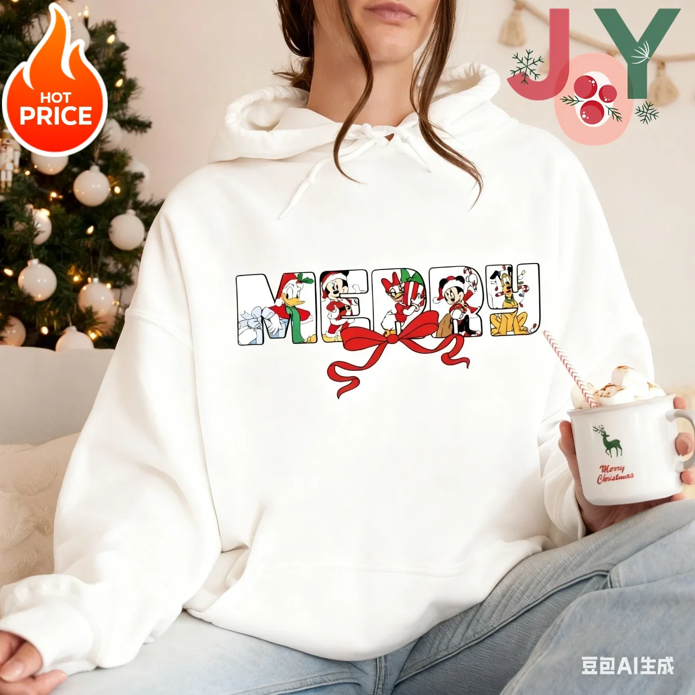 

Christmas Mickey Disney 2025 New Hot Hoodie Kids' Boys Girls Fall Winter Family Children Matching Set Unisex Loose Fit Top