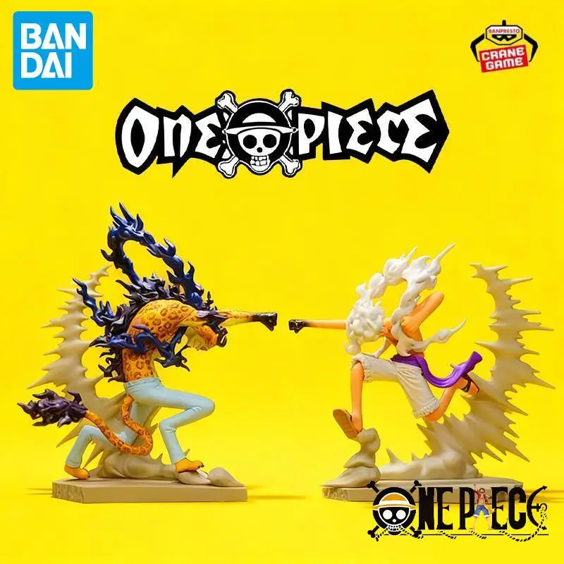 Bandai Original Banpresto One Piece Nika Gear5 Luffy VS Rob Lucci figuras de acción estatuas de Anime modelo muñeca chico juguetes regalo de Festival