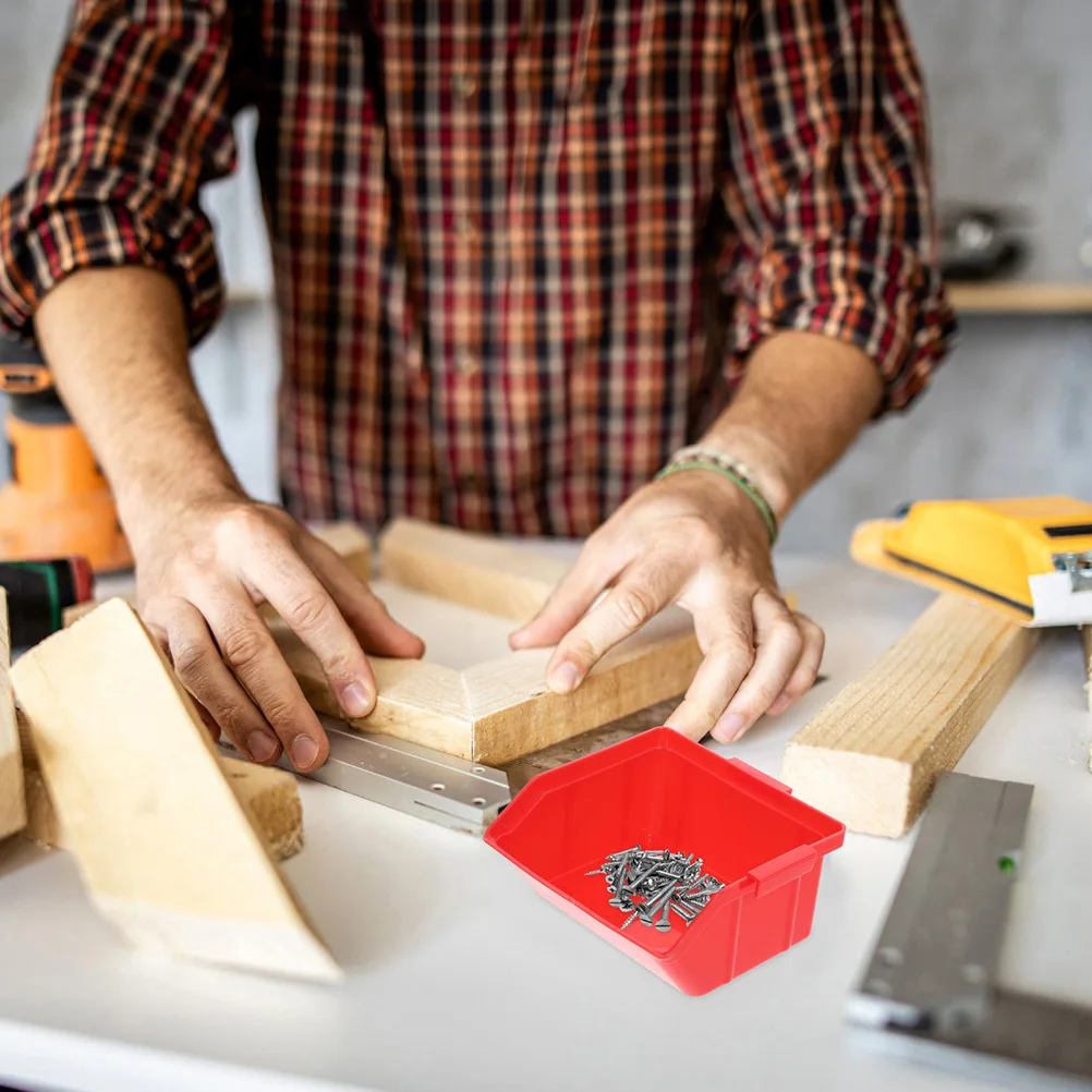 Contenitori portaoggetti per organizer per parti in plastica ABS impilabili da 5 pezzi Scatole portaoggetti per attrezzi multifunzionali Organizzatore di parti per ufficio per officina