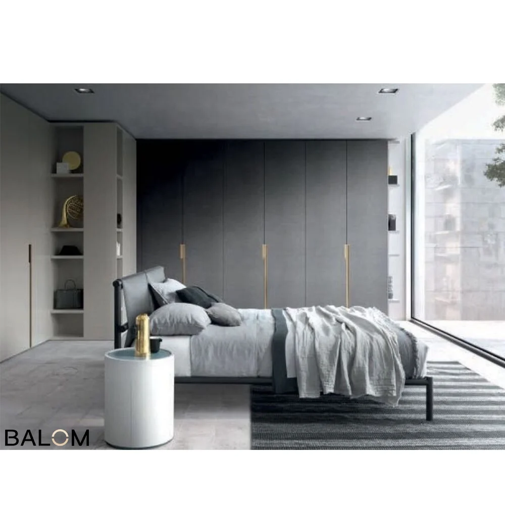 باب منزلق خزانة مخصصة للمنزل تستخدم العديد من ألوان الخزف أثاث غرفة النوم خزانة بيضاء خزائن خزانة خشبية #2