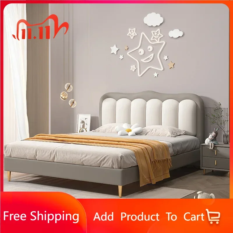 Style European Double Bed Highend Simple Floor Twin Frames Double Bed Home Childrenmodular Modern Cama Matrimonial Furniture