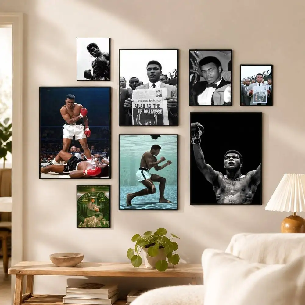 Legend boxer Muhammad Ali Poster Waterproof Wall Art Sticker For Bar Living Room Vintage Decor High Quality Print Gift