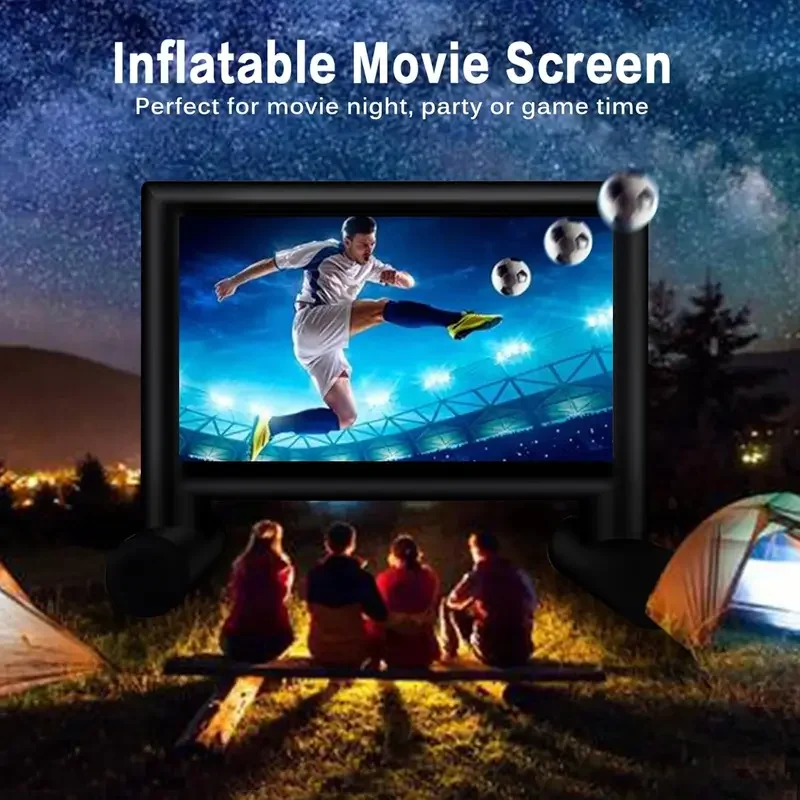 14-20 FT Inflatable Projector Movie Screen Blow up Projector Screen Front/Rear Projection for Backyard Movie Night Outdoor Party