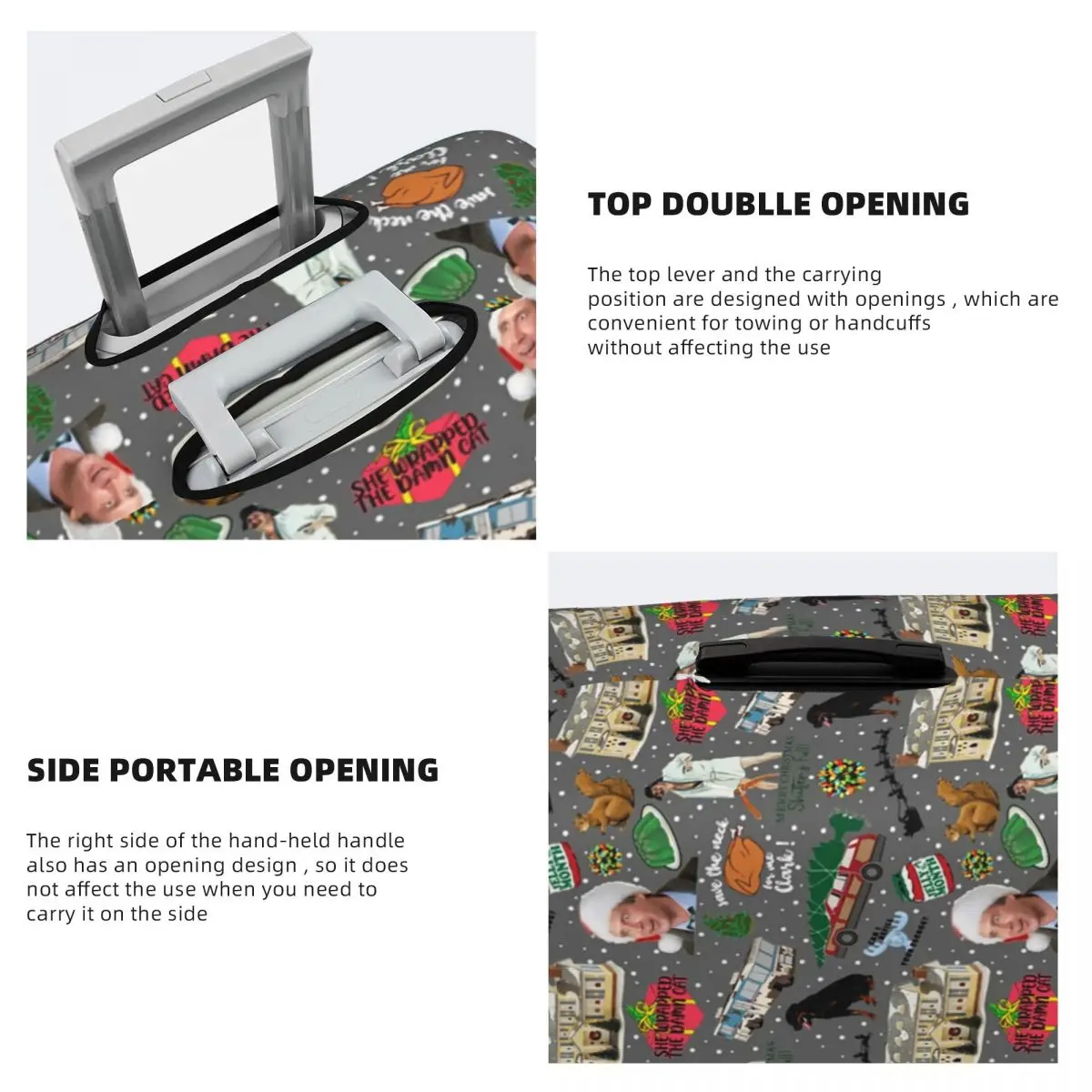 مخصص الوطنية لامبون عيد الميلاد عطلة الأمتعة غطاء لطيف حقيبة حامي يغطي دعوى لمدة 18-32 بوصة #4