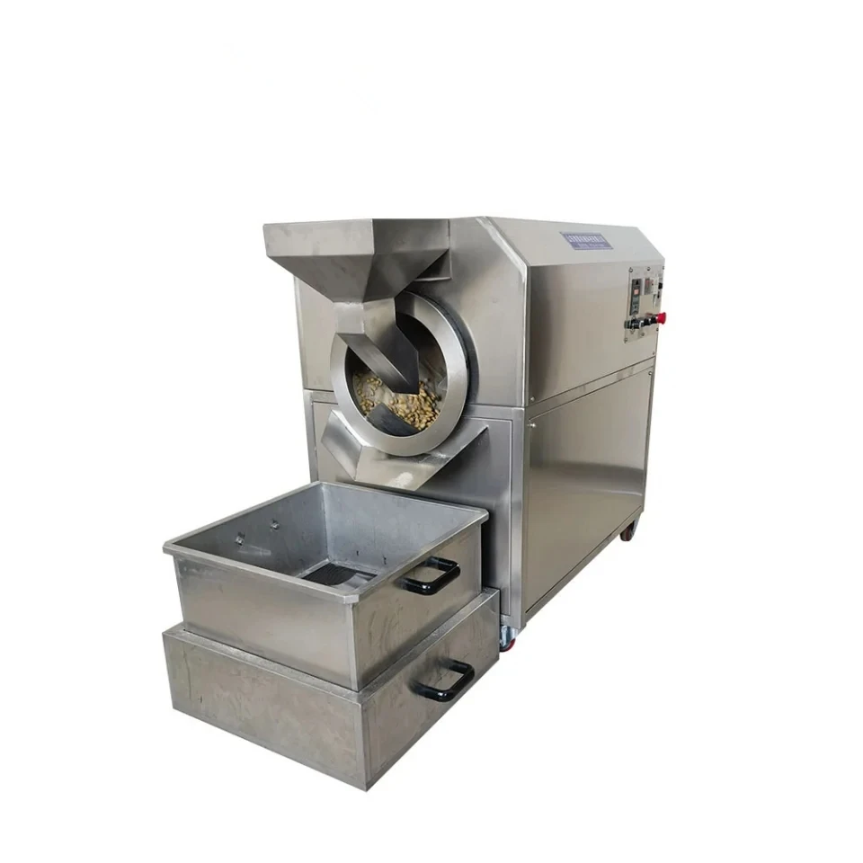 High quality Rotary Drum Nut Peanut Roaster Roasting Machine Nut Roasting Machine Gas Electric Mini Cashew Nut Roaster Machine