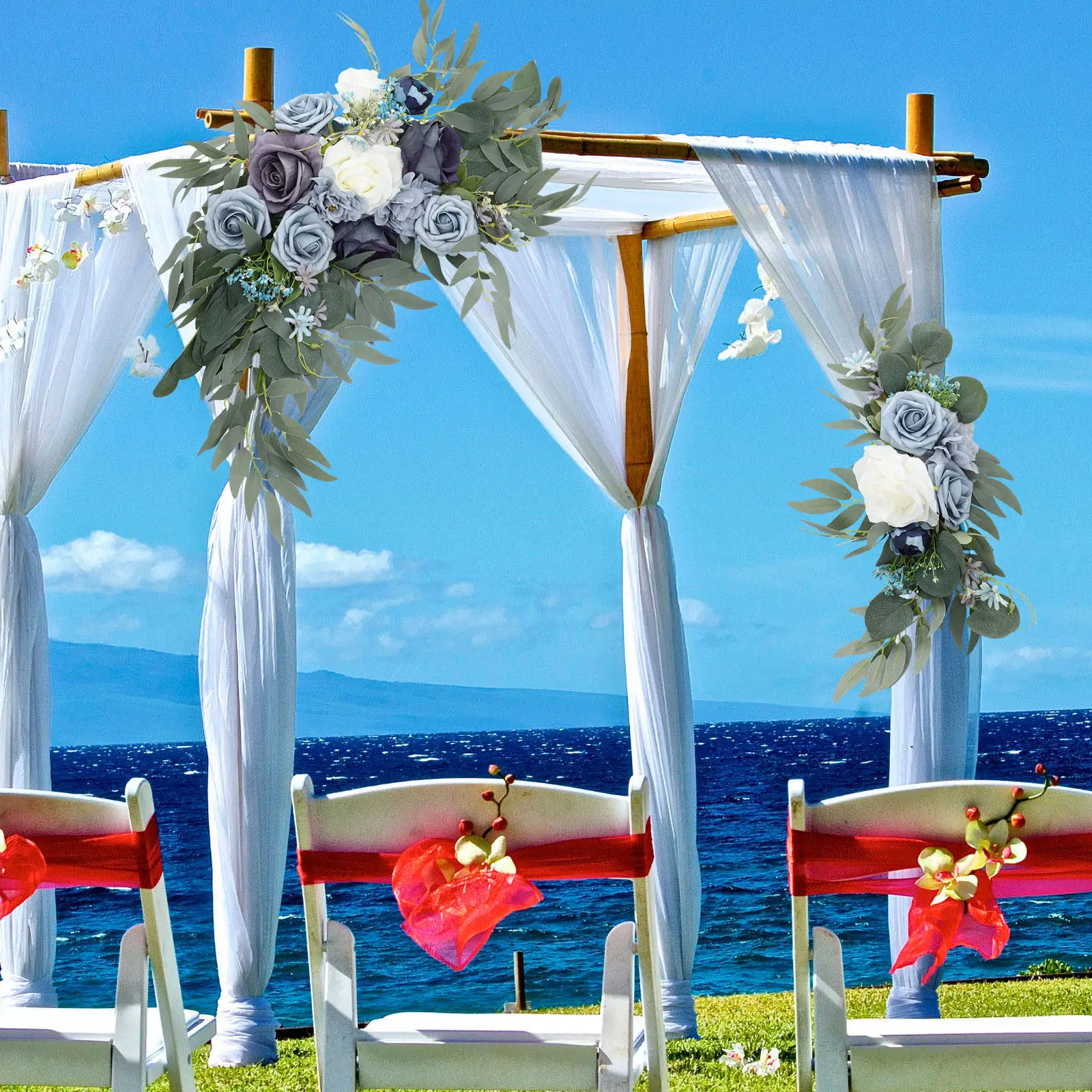 

2 шт. искусственных роз, красивые декоративные цветы, долговечные украшения для дома и улицы, для свадеб, вечеринок и оформления мероприятий