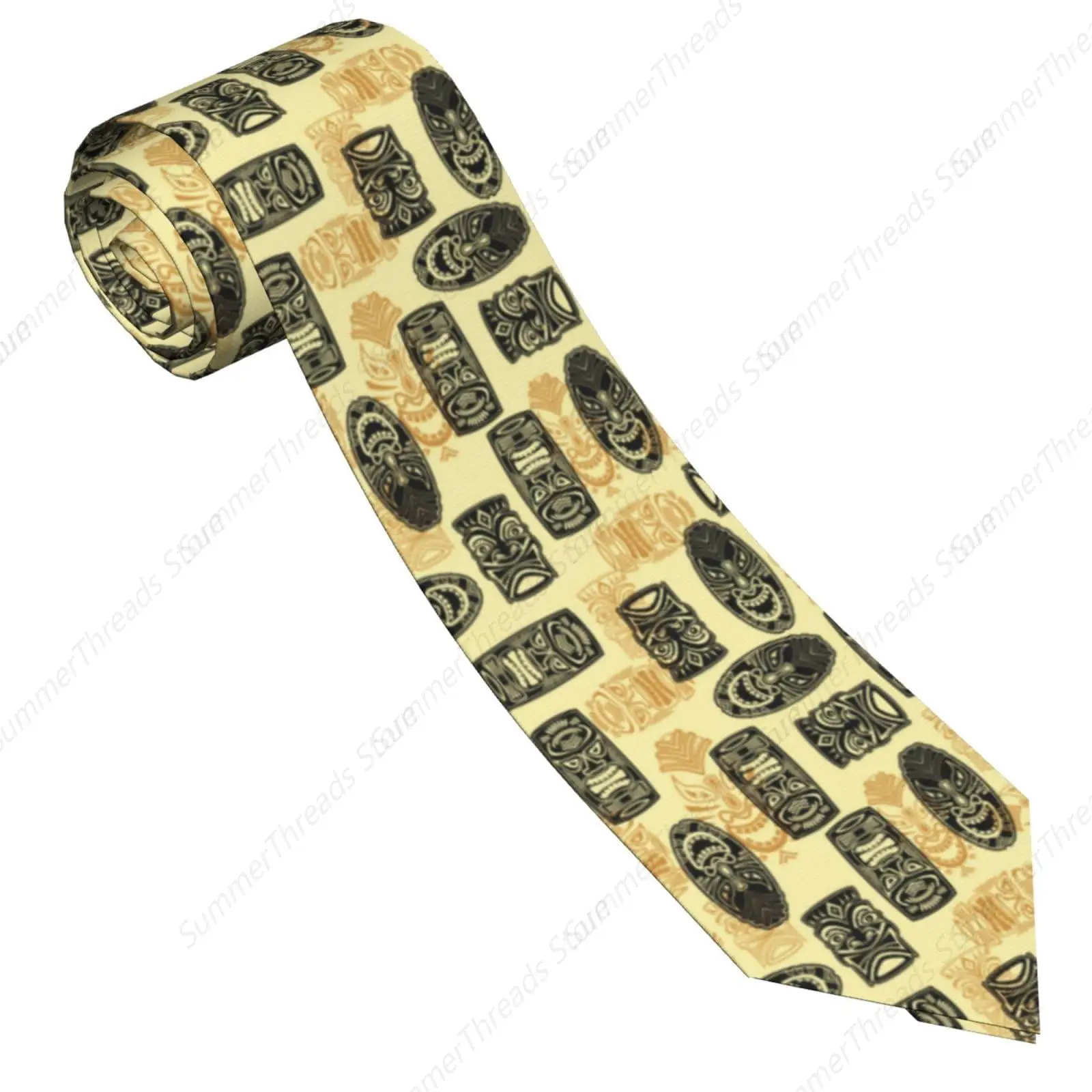 Tiki Mask Men'S Tie Classic Formal Tuxedo Tie Formal Necktie For Wedding & Party