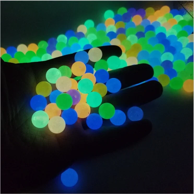 New 6-8-10mm Glow In The Dark Fishing Loose Beads For Woman Men Luminous Locket Necklace DIY Jewelry Making Acrylic Beads