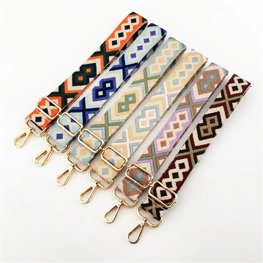 Novo 130cm Ajustável Jacquard Bag Strap Wide Bag Extender Belt Substituição Bordado Purse Strap Acessórios Saco Removível