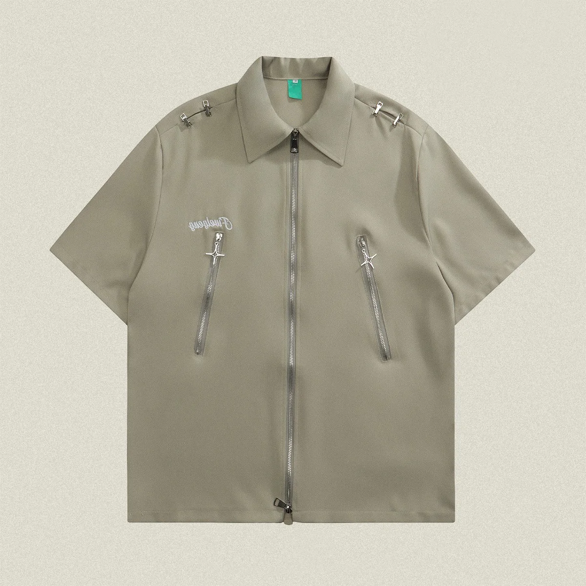 

Американский ретро свободный дизайн на молнии Sensation ort Sve irt Лето Haome Sli High Street Повседневный однотонный топ Модный...