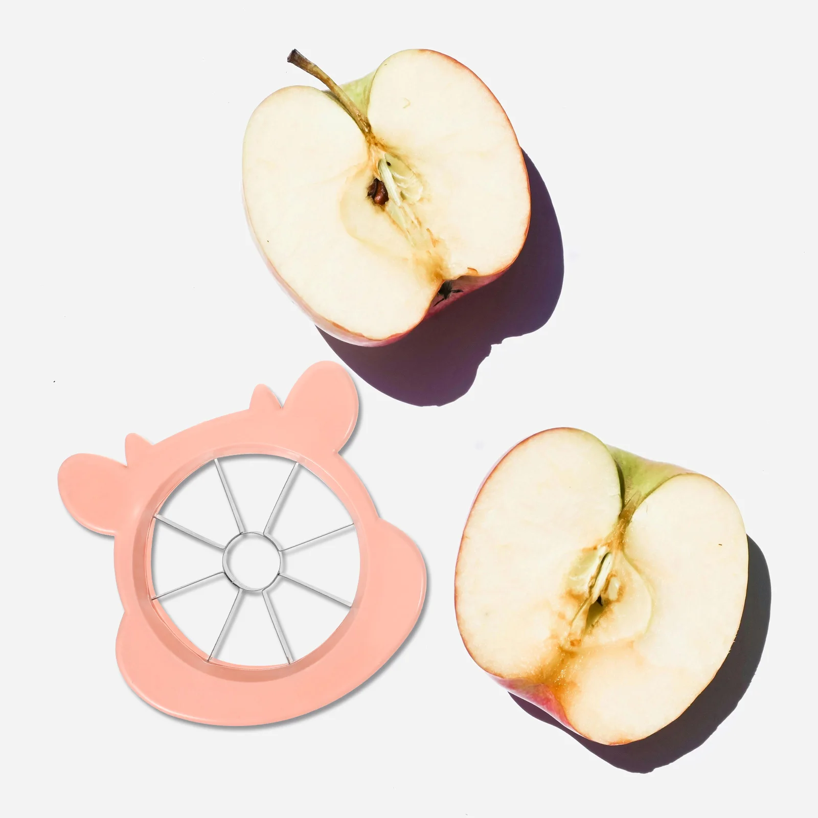 2Pcs Fruit Slicer Cartoon Style Stainless Steel Apple Core Digger Safe Round H Comfortable Tools Apples