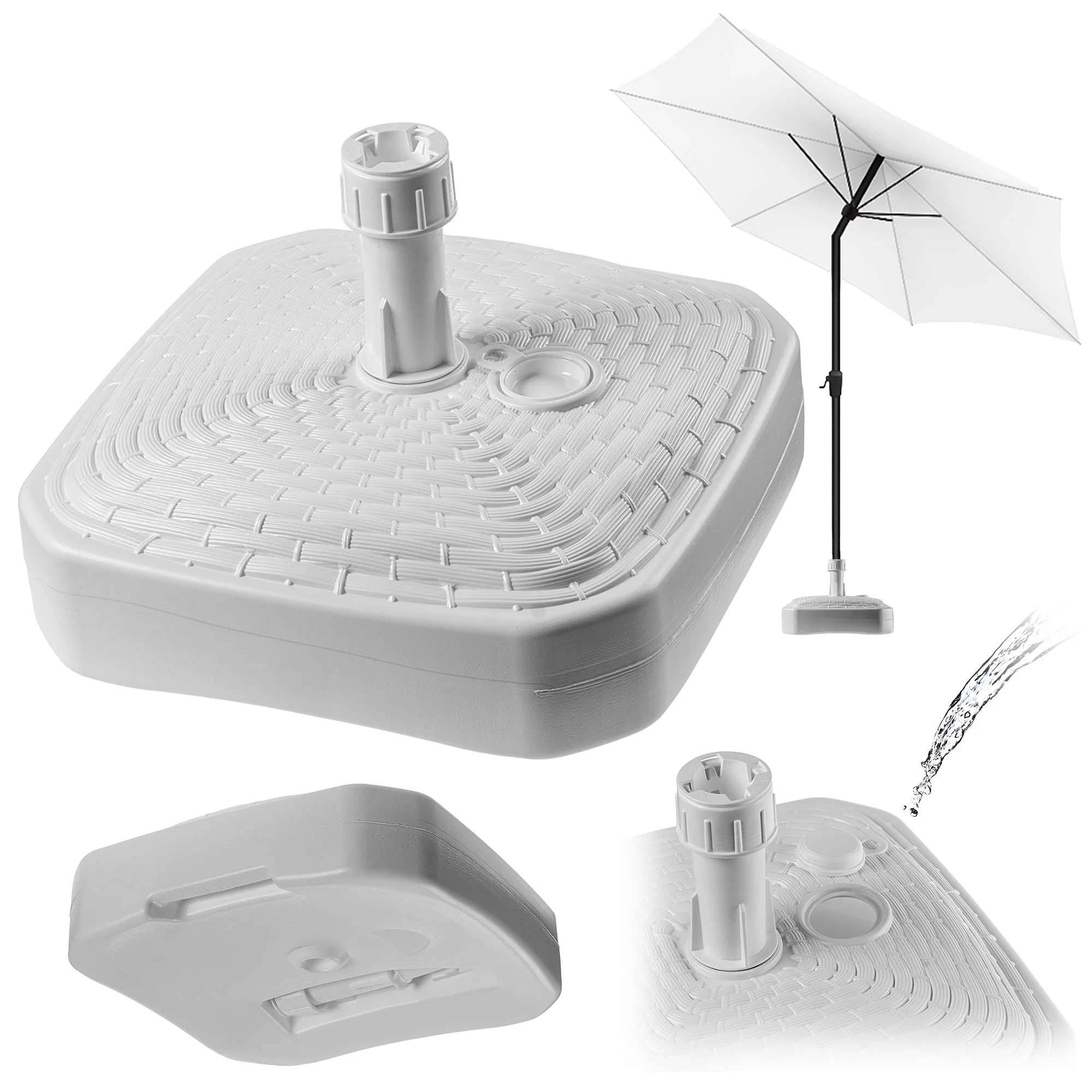 KADAX Parasolvoet Tuinparasolstandaard Vierkant 39cm Gewicht/voet