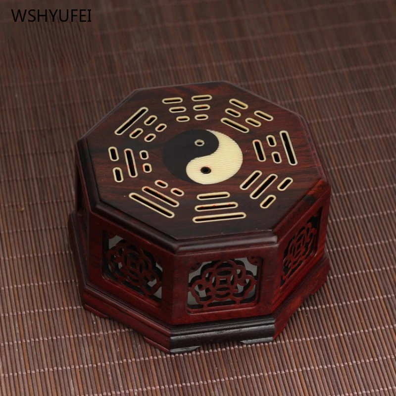 

1 Pc Solid Wood Incense Burner Tai Chi Bagua Plate Fragrance Box Household Sacrifice Pray for Auspiciousness Home Decoration