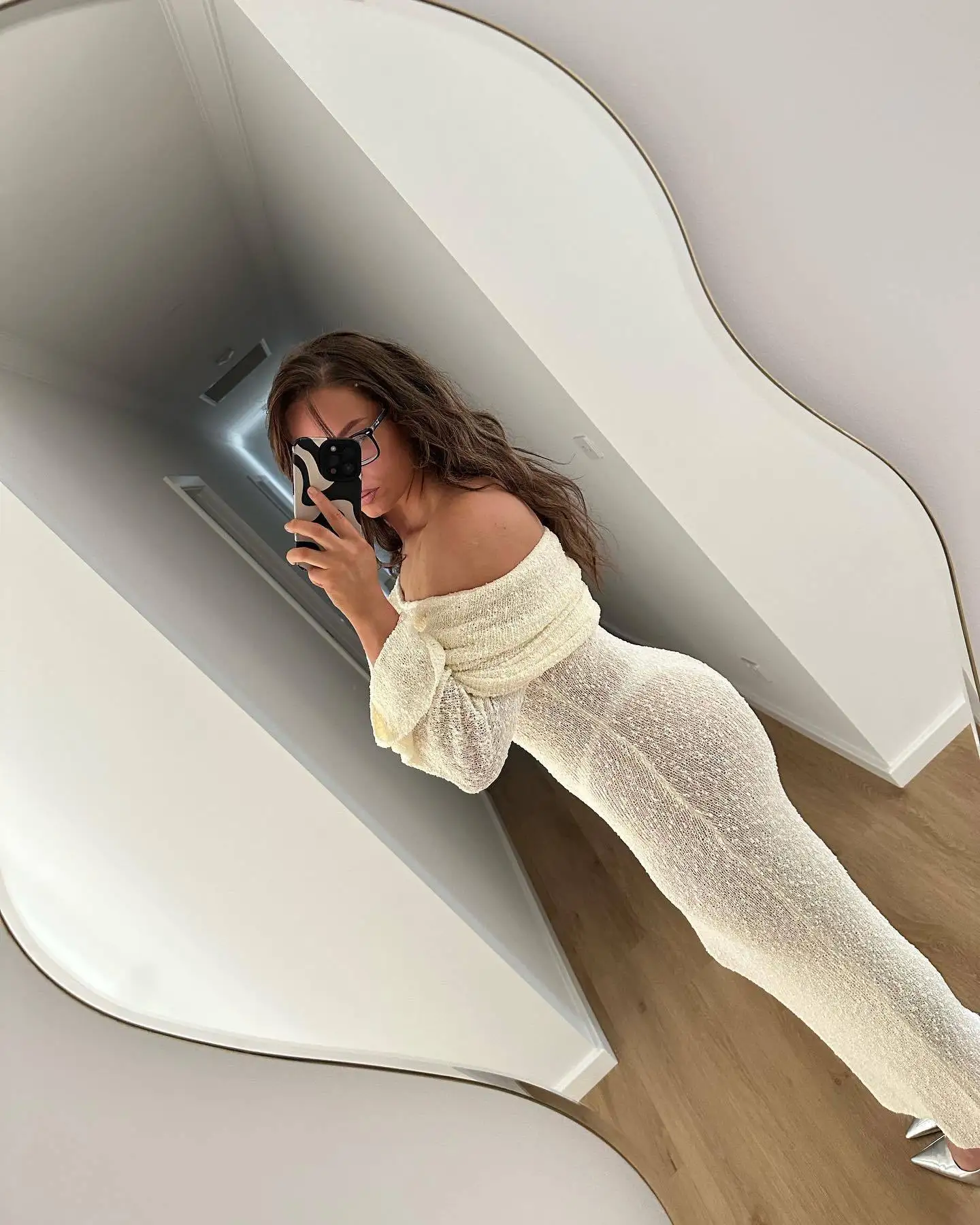 2025 Chic Long Sleeve Bodycon Knitted Vestidos Female Elegant Holiday Beachwear Women's Summer Slash Neck Sunscreen Maxi Dress