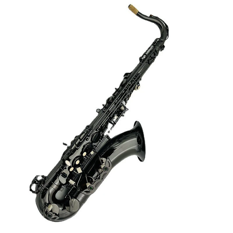 

Tenor saxophone wind instrument, B flat, professional playing all black nickel