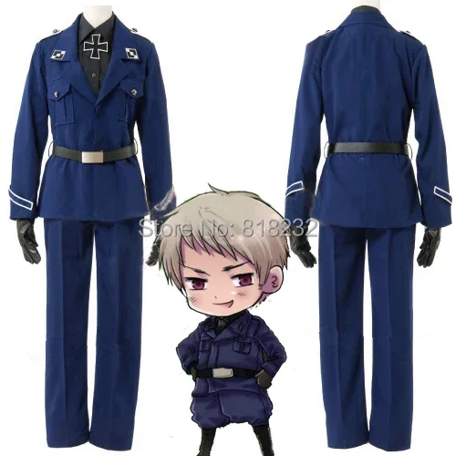 

APH Axis Powers Hetalia Prussia Gilbert Beillschmidt Uniform Outfit Cosplay Costume Coat+Shirt+Pants+Belt+Tie+Cross+Gloves