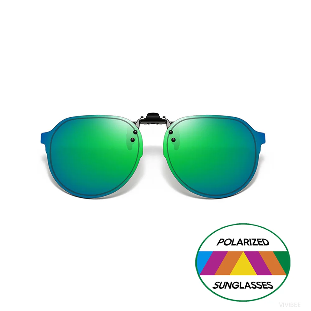 VIVIBEE Große polarisierte hochklappbare Sonnenbrille zum Aufstecken, Pilot UV400, blendfrei, Nachtsicht, Fahrbrille, Angelzubehör – Detail 15