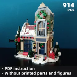 christmas theme holiday season house bricks santa xmas cottage blocks weihnachten navidad winter village church moc building set