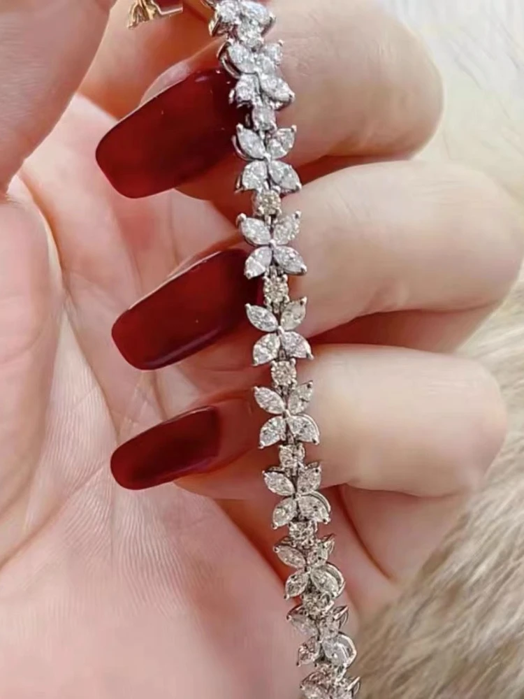 Water Diamond Horse Eye Diamond Bracelet Elegant and Elegant with A Super Sparkling Charm Small and Unique Women's Bracelet