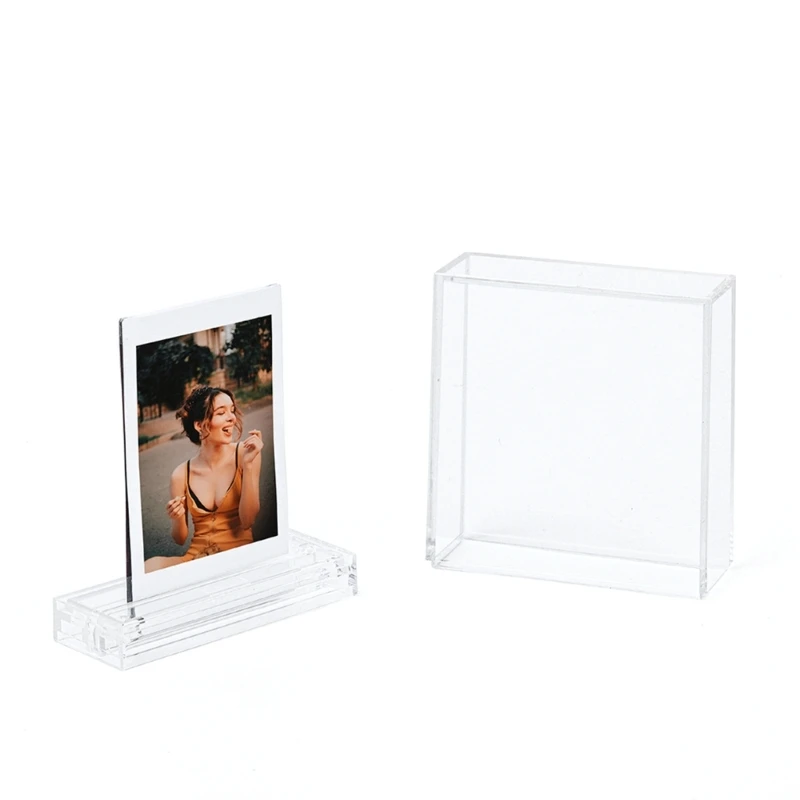 Double sided Square Photo Frame Stand Display Two Photos for 3inch/SQ Pictures Great for Photography Enthusiasts A0KC