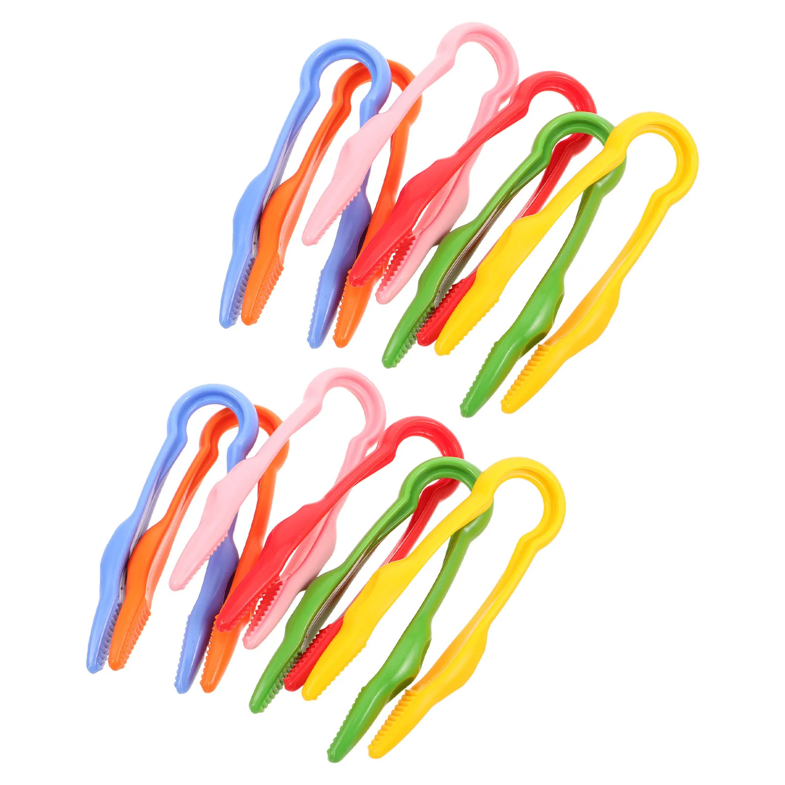 12 stuks kinderen plastic pincet veilige platte tip voor het plukken van stenen insecten zaden buiten educatief spelen kleuterschool gebruik