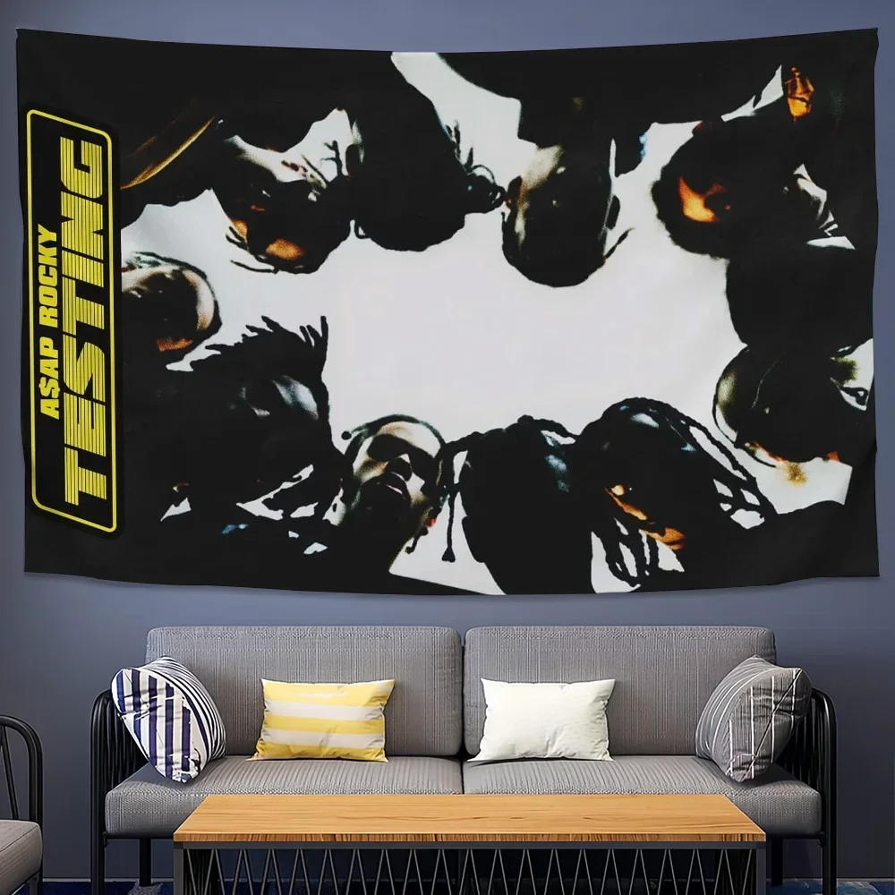 A-Asap R-Rocky Rapper Testing  Tapestry Decoration Bedroom Dormitory Background Cloth Holiday Home Party Living Room Club Cloth