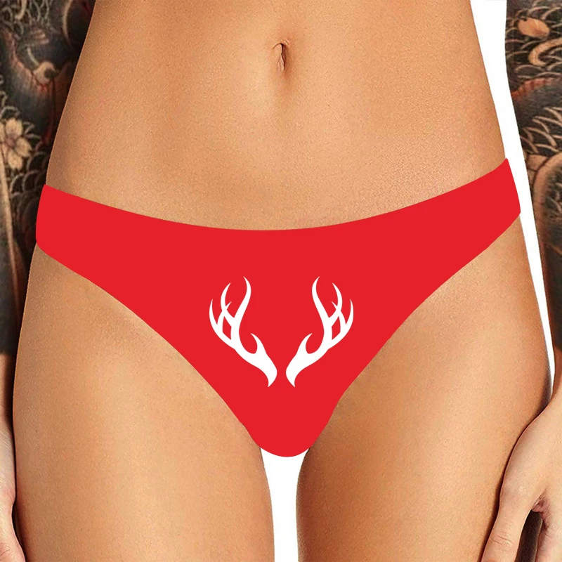 Cuckold Antlers Funny Sexy Print Underwear for Women Cute Underwear for Girls Sexy Seamless Thong Underwear Panties for Women