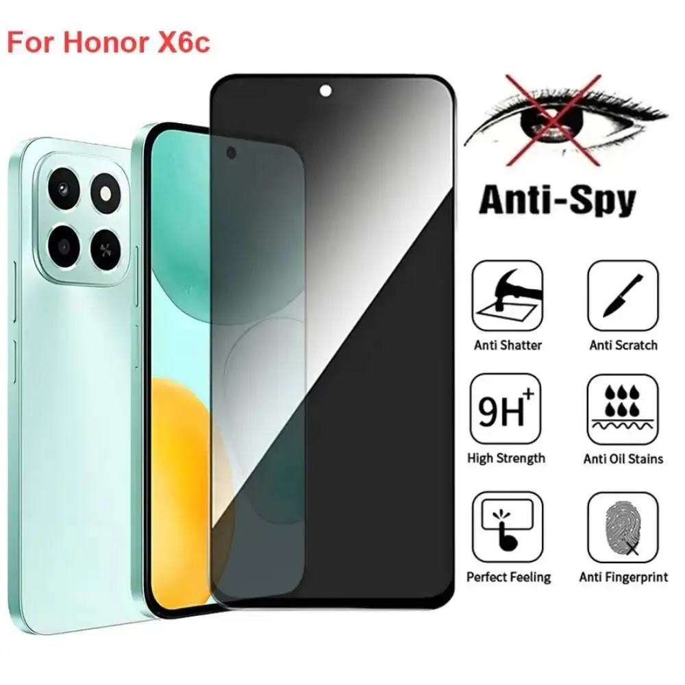 

Honor X6c NIC-LX1 Anti Spy Privacy Tempered Glass Protector Compatible For Honorx6c Full Cover Screen Phone Film
