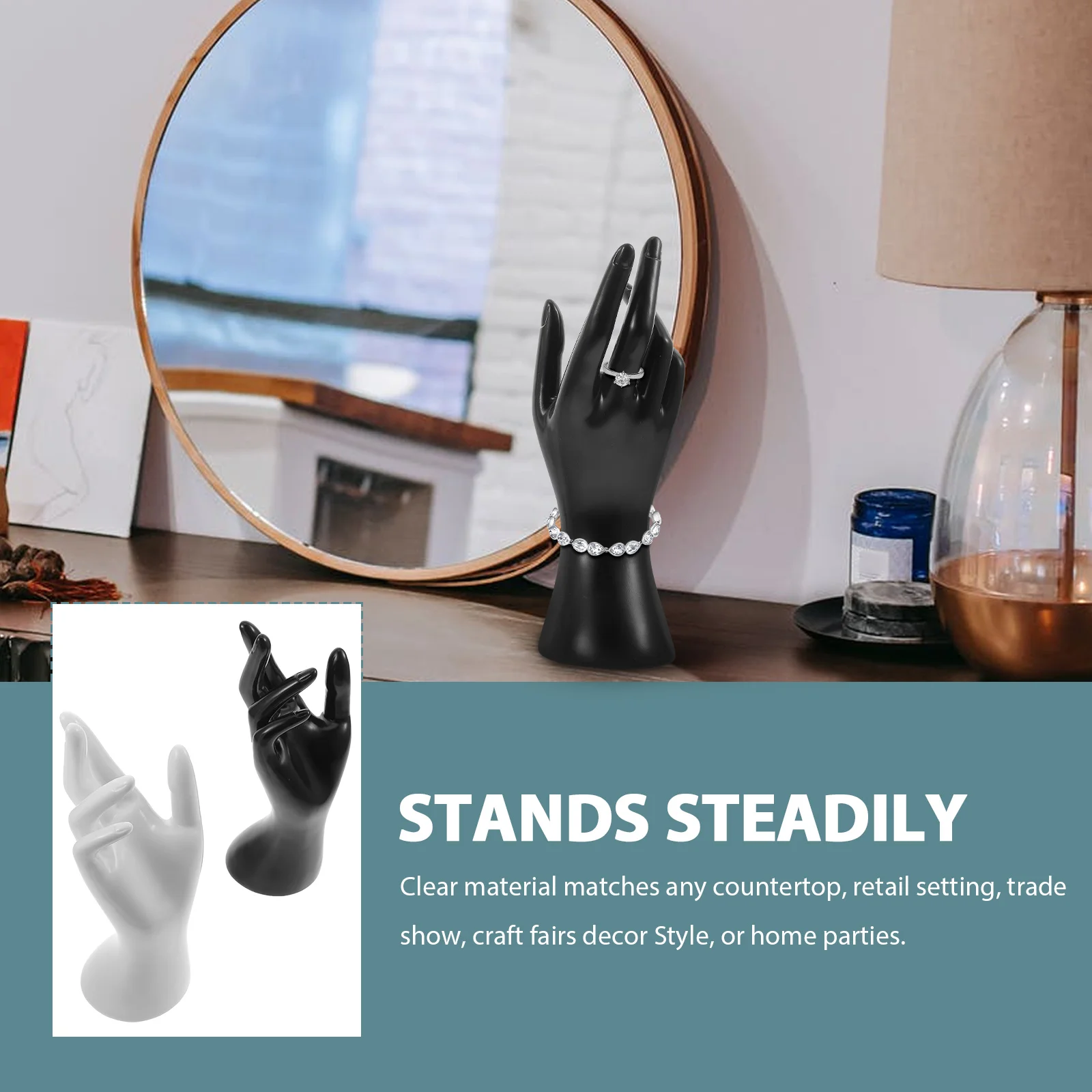 2pcs Creative Hand Shape Bracelet Display Prop Jewelry Holder Ornament Art Wedding Anniversary Birthday Gift Clear Steady Stand