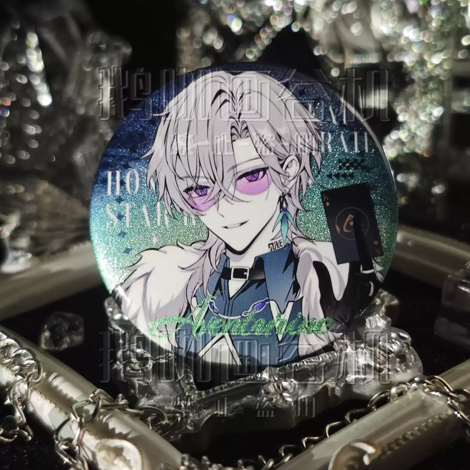 Honkai: Star Rail Aventurine Cosplay Anime Laser Ticket Double Flash Reflect Light Badge Tickets Stub Instant Camera Game Gifts