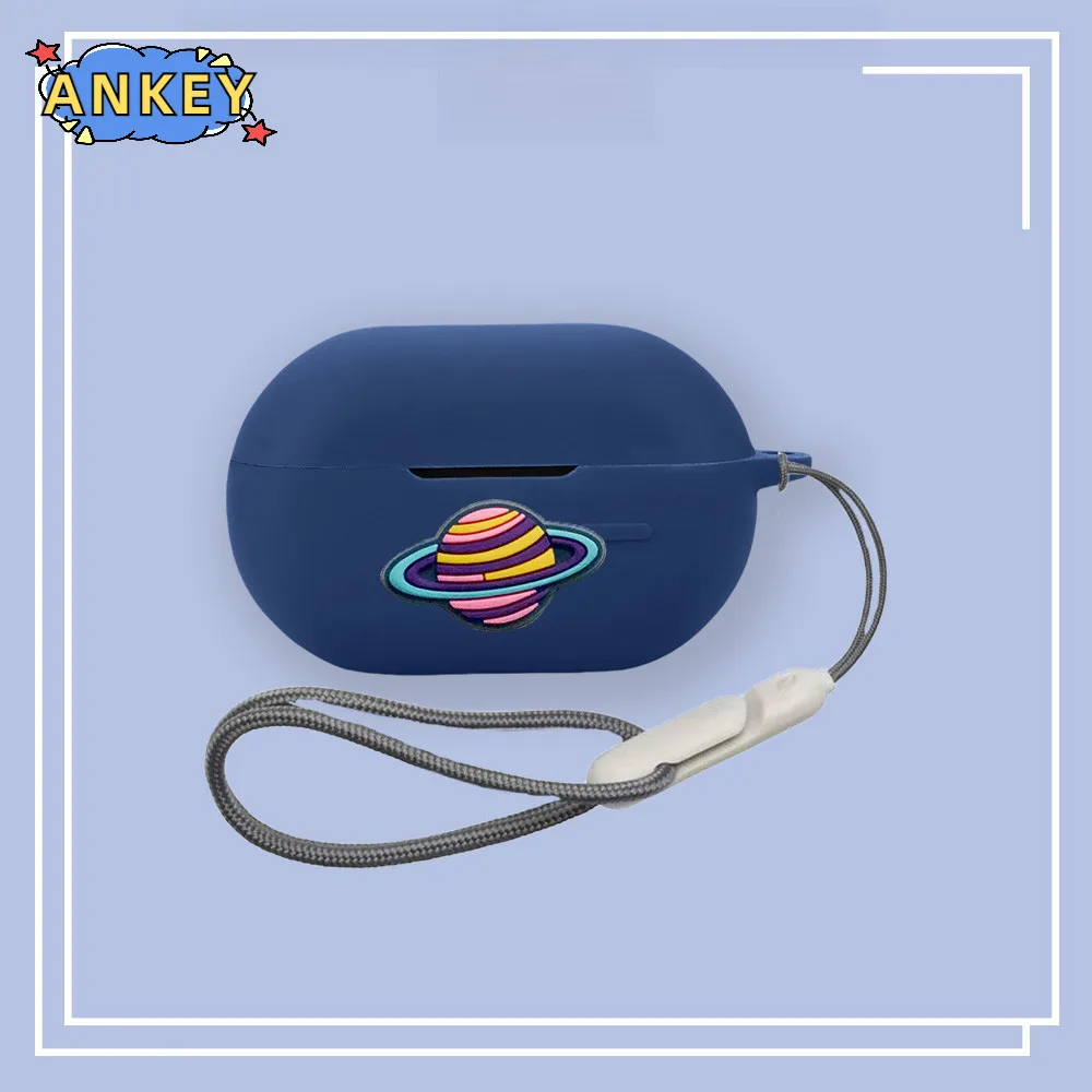 for SoundPEATS PearlClip Pro Case Earphone Silicone Earbuds Cute Flower Duck Soft Protective Cover Headset Skin With Rope