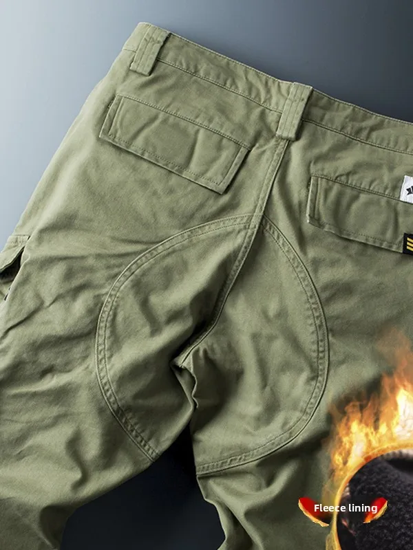 

Yezoe Men's Fce Lined Work Trousers Straight Leg Fit Casual Pants Faionable Military een Multi ket Winter Wear