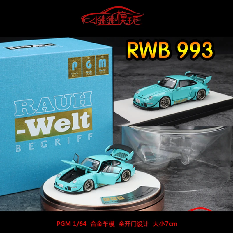 

PGM 1:64 911 modified RWB 993 Wide-body 964 alloy full door car model Collection gift