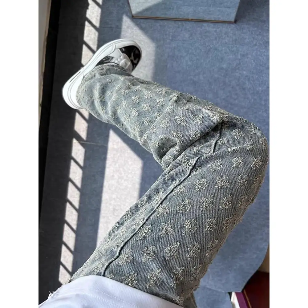 

Мужские джинсы свободного кроя в американском стиле, модные, весенне-осенние, повседневные, широкие, тонкие, длинные брюки для пар