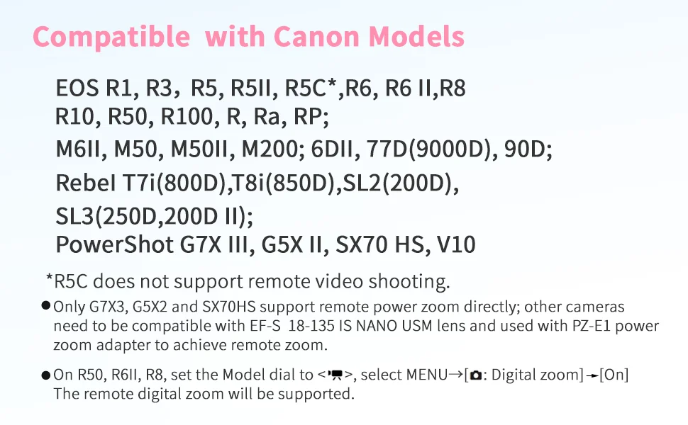BR-E1 Drahtlose Fernbedienung Kamera Auslöser für Canon EOS R1 R3 R5 R5II R5C R6 R6II R7 R8 R10 R50 R50V R1 M6II M50 M200 – Detail 6